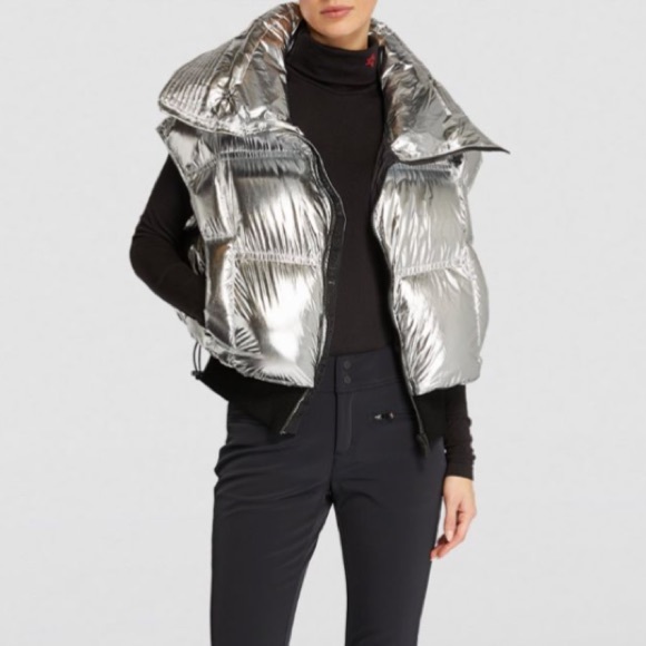 Daily Practice by Anthropologie Silver Metallic Puffer Vest - Picture 7 of 16